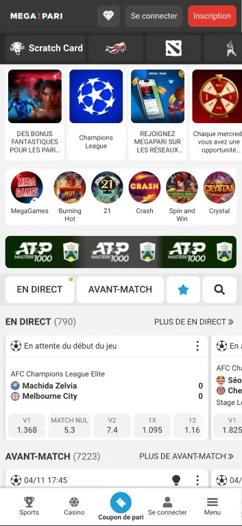 &Eacute;cran Megapari Sports