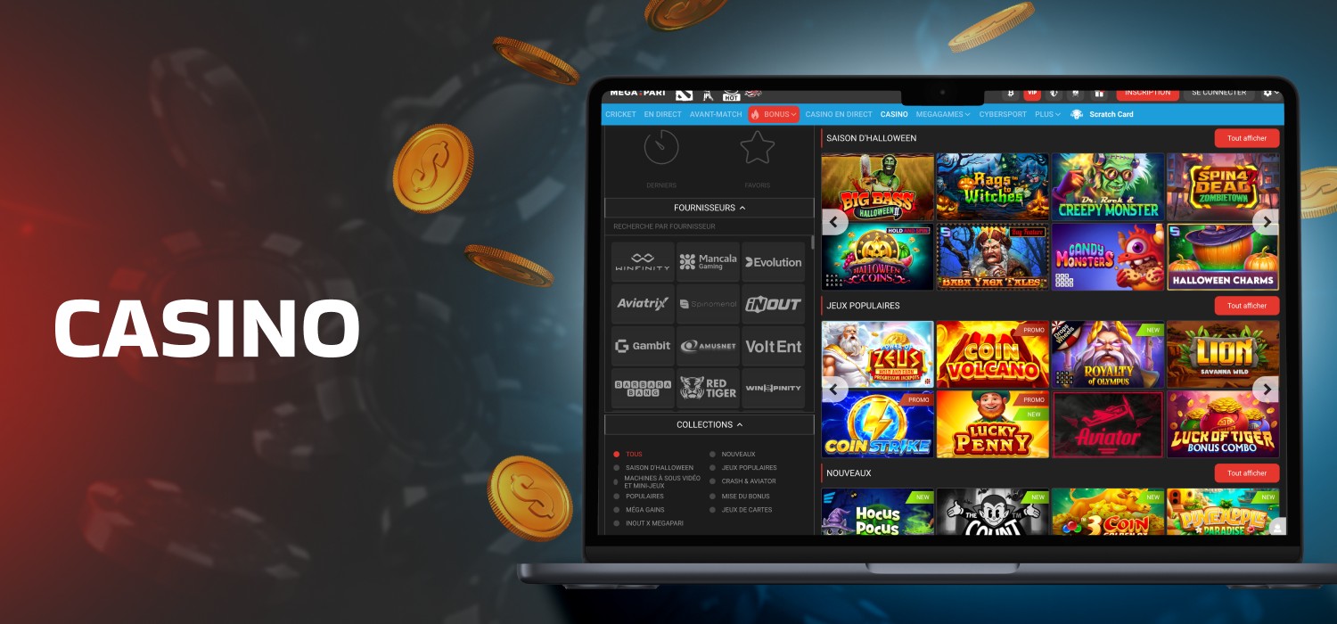 jeux de casino populaires sur megapari