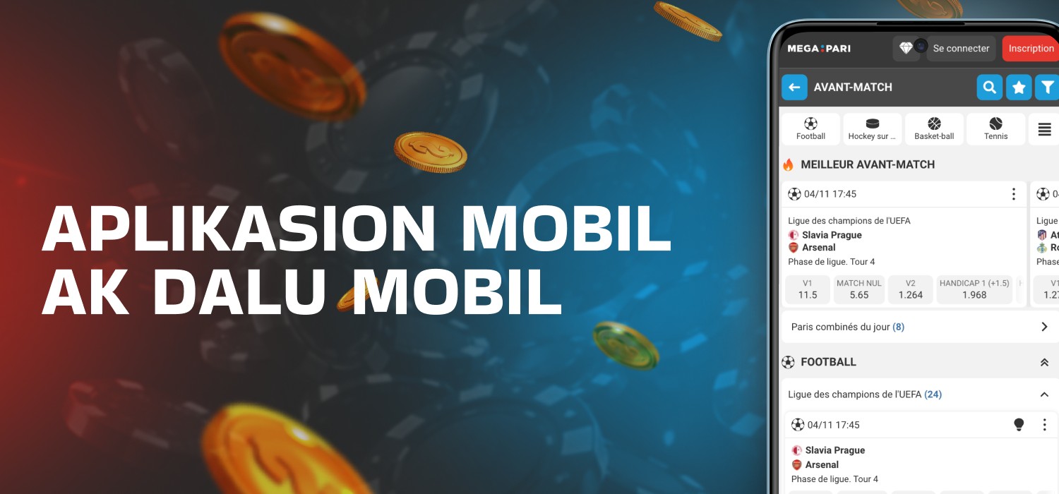 Aplikasion kazino mobiil ak dalu web mobiil